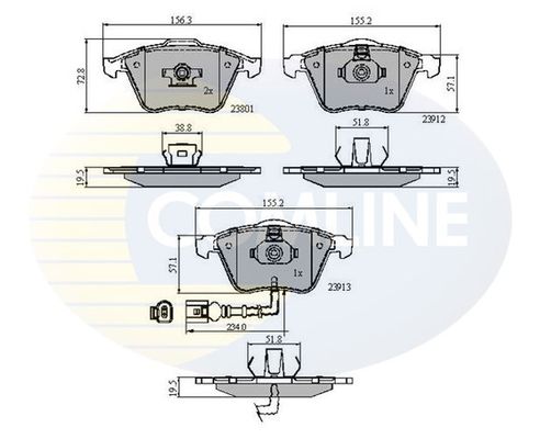 COMLINE Комплект тормозных колодок, дисковый тормоз CBP11628