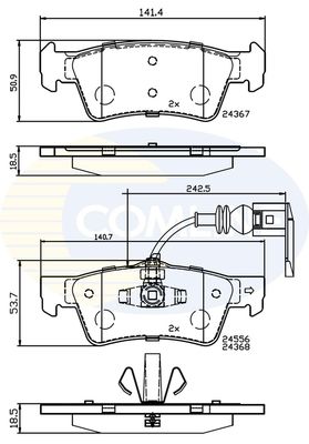 COMLINE Комплект тормозных колодок, дисковый тормоз CBP12244