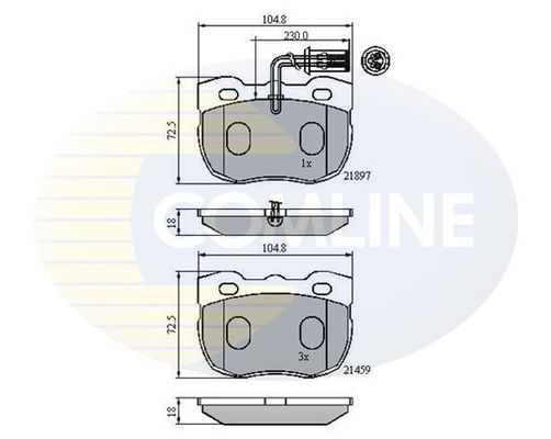 COMLINE Комплект тормозных колодок, дисковый тормоз CBP1401