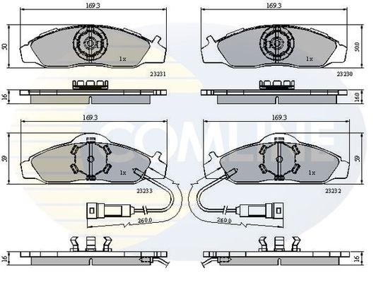 COMLINE Комплект тормозных колодок, дисковый тормоз CBP1581