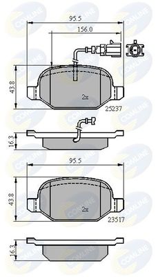 COMLINE Комплект тормозных колодок, дисковый тормоз CBP16013