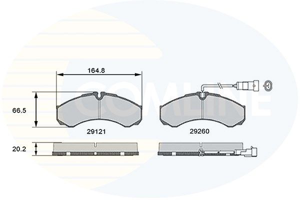 COMLINE Комплект тормозных колодок, дисковый тормоз CBP16031