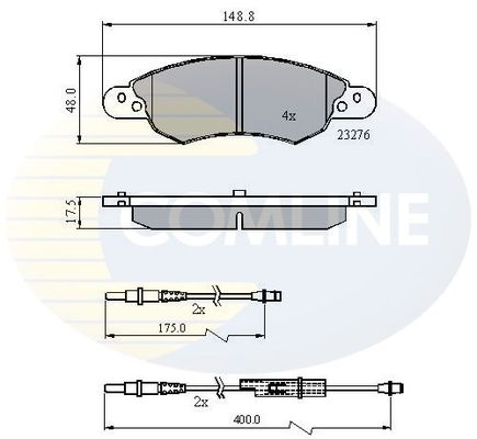 COMLINE Bremžu uzliku kompl., Disku bremzes CBP21119