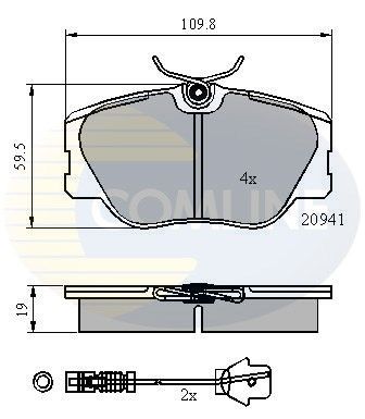COMLINE Комплект тормозных колодок, дисковый тормоз CBP2360