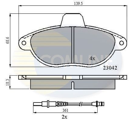COMLINE Комплект тормозных колодок, дисковый тормоз CBP2714
