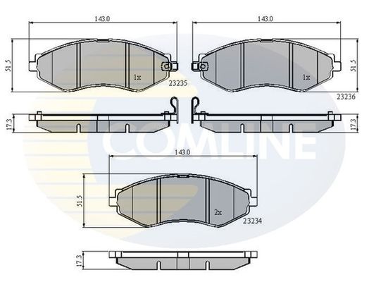 COMLINE Bremžu uzliku kompl., Disku bremzes CBP31188