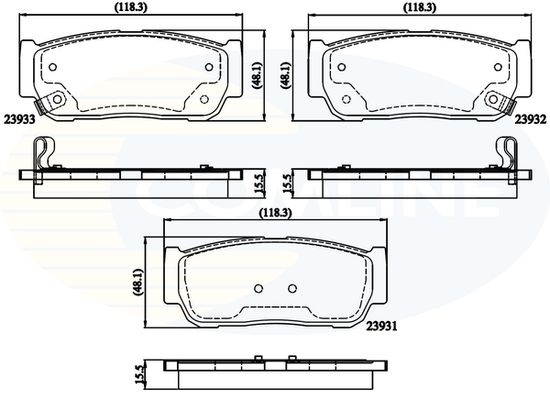 COMLINE Bremžu uzliku kompl., Disku bremzes CBP31218