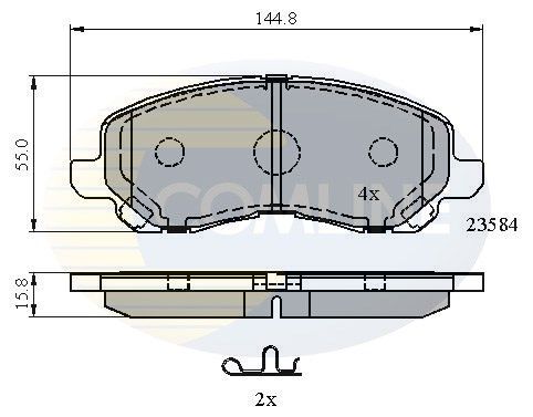 COMLINE Комплект тормозных колодок, дисковый тормоз CBP31256