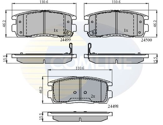 COMLINE Комплект тормозных колодок, дисковый тормоз CBP31580