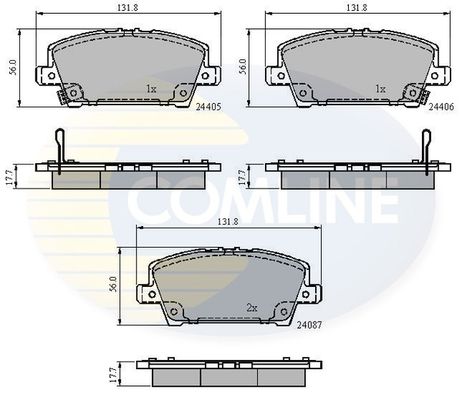 COMLINE Bremžu uzliku kompl., Disku bremzes CBP31586