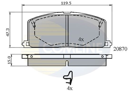 COMLINE Комплект тормозных колодок, дисковый тормоз CBP3163