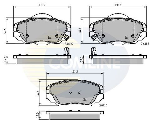 COMLINE Комплект тормозных колодок, дисковый тормоз CBP31679