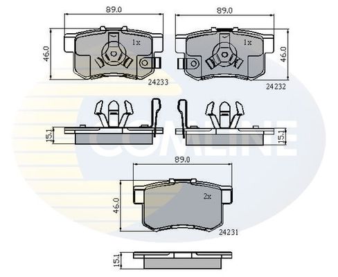 COMLINE Комплект тормозных колодок, дисковый тормоз CBP31736