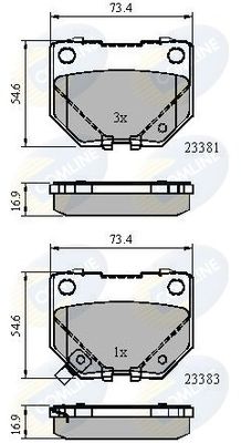 COMLINE Комплект тормозных колодок, дисковый тормоз CBP31739