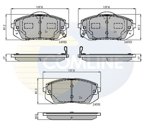 COMLINE Комплект тормозных колодок, дисковый тормоз CBP31768