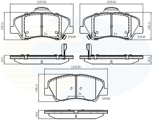 COMLINE Комплект тормозных колодок, дисковый тормоз CBP32040