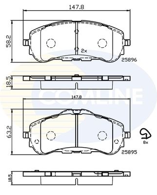 COMLINE Комплект тормозных колодок, дисковый тормоз CBP32232