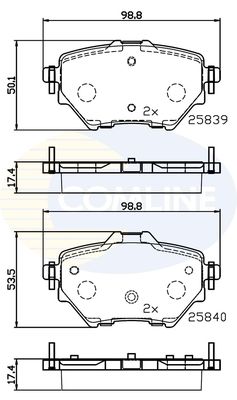 COMLINE Комплект тормозных колодок, дисковый тормоз CBP32234
