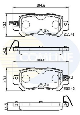 COMLINE Комплект тормозных колодок, дисковый тормоз CBP32241