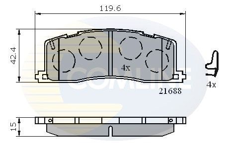 COMLINE Комплект тормозных колодок, дисковый тормоз CBP3443