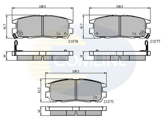 COMLINE Комплект тормозных колодок, дисковый тормоз CBP3461