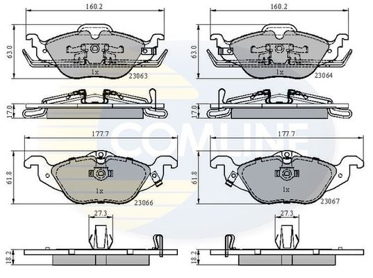 COMLINE Комплект тормозных колодок, дисковый тормоз CBP3584