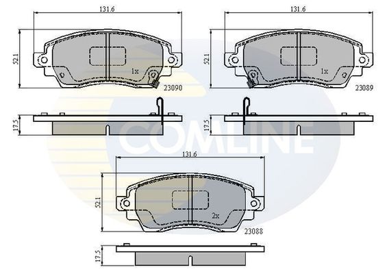 COMLINE Комплект тормозных колодок, дисковый тормоз CBP3908