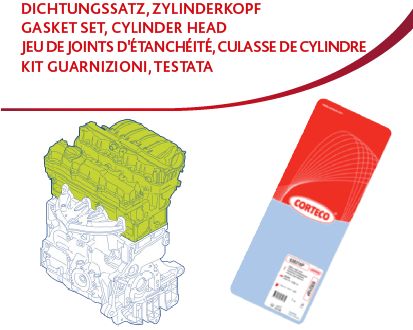 CORTECO Blīvju komplekts, Motora bloka galva 417004P