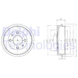 DELPHI Тормозной барабан BF200