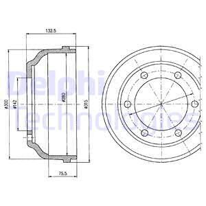 DELPHI Тормозной барабан BF317