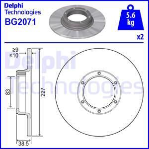 DELPHI Bremžu diski BG2071
