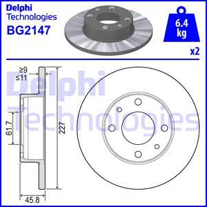 DELPHI Bremžu diski BG2147