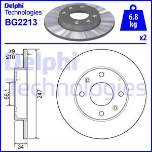 DELPHI Bremžu diski BG2213