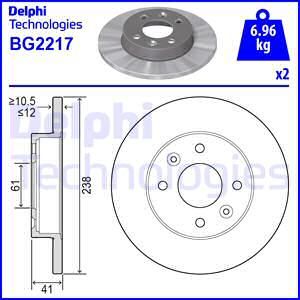 DELPHI Тормозной диск BG2217