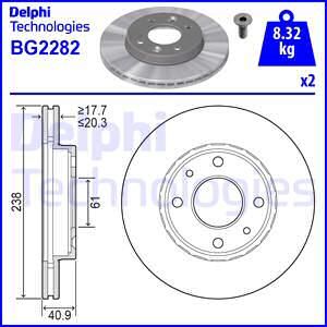 DELPHI Bremžu diski BG2282