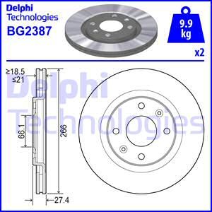 DELPHI Bremžu diski BG2387