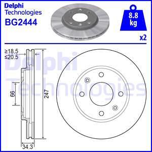 DELPHI Bremžu diski BG2444