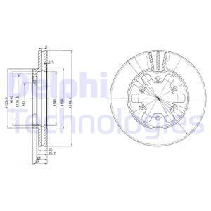 DELPHI Тормозной диск BG2457