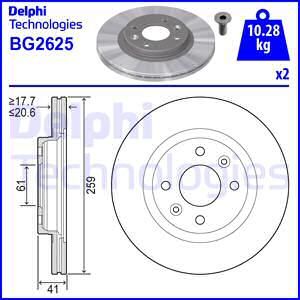 DELPHI Bremžu diski BG2625