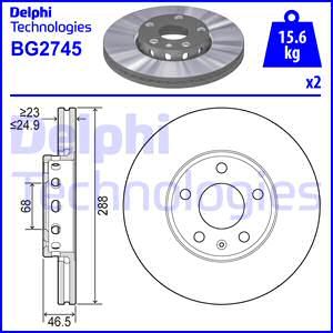 DELPHI Bremžu diski BG2745