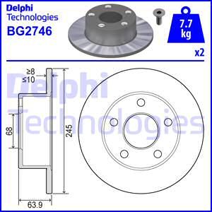 DELPHI Bremžu diski BG2746