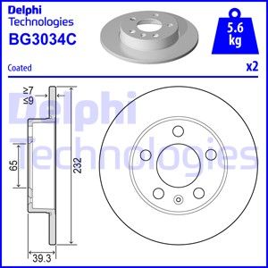 DELPHI Bremžu diski BG3034C