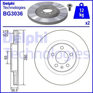 DELPHI Bremžu diski BG3036