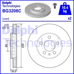 DELPHI Bremžu diski BG3208C