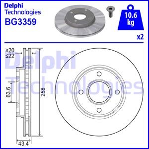DELPHI Bremžu diski BG3359