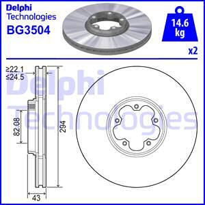 DELPHI Bremžu diski BG3504