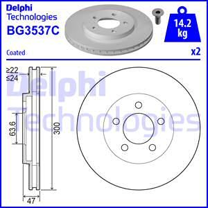 DELPHI Тормозной диск BG3537C