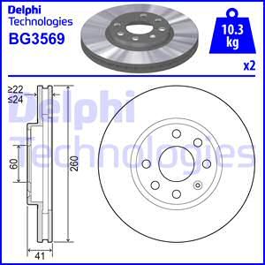 DELPHI Тормозной диск BG3569
