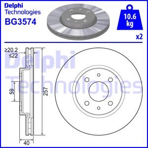 DELPHI Bremžu diski BG3574