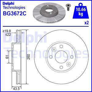 DELPHI Тормозной диск BG3762